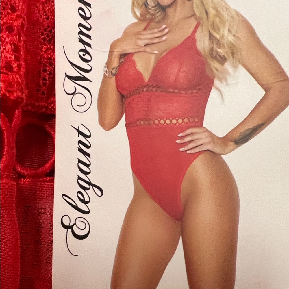 Elegant Moments Scarlet Lace Bodysuit